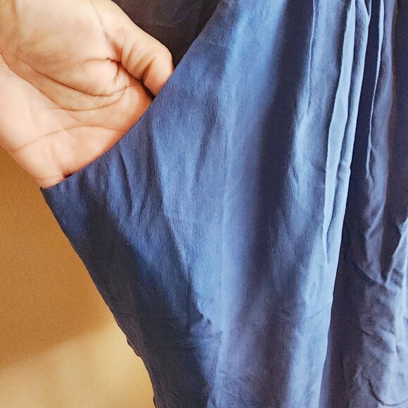Aryn K: Navy Silk Cocktail Dress NWOT - Picture 4 of 7